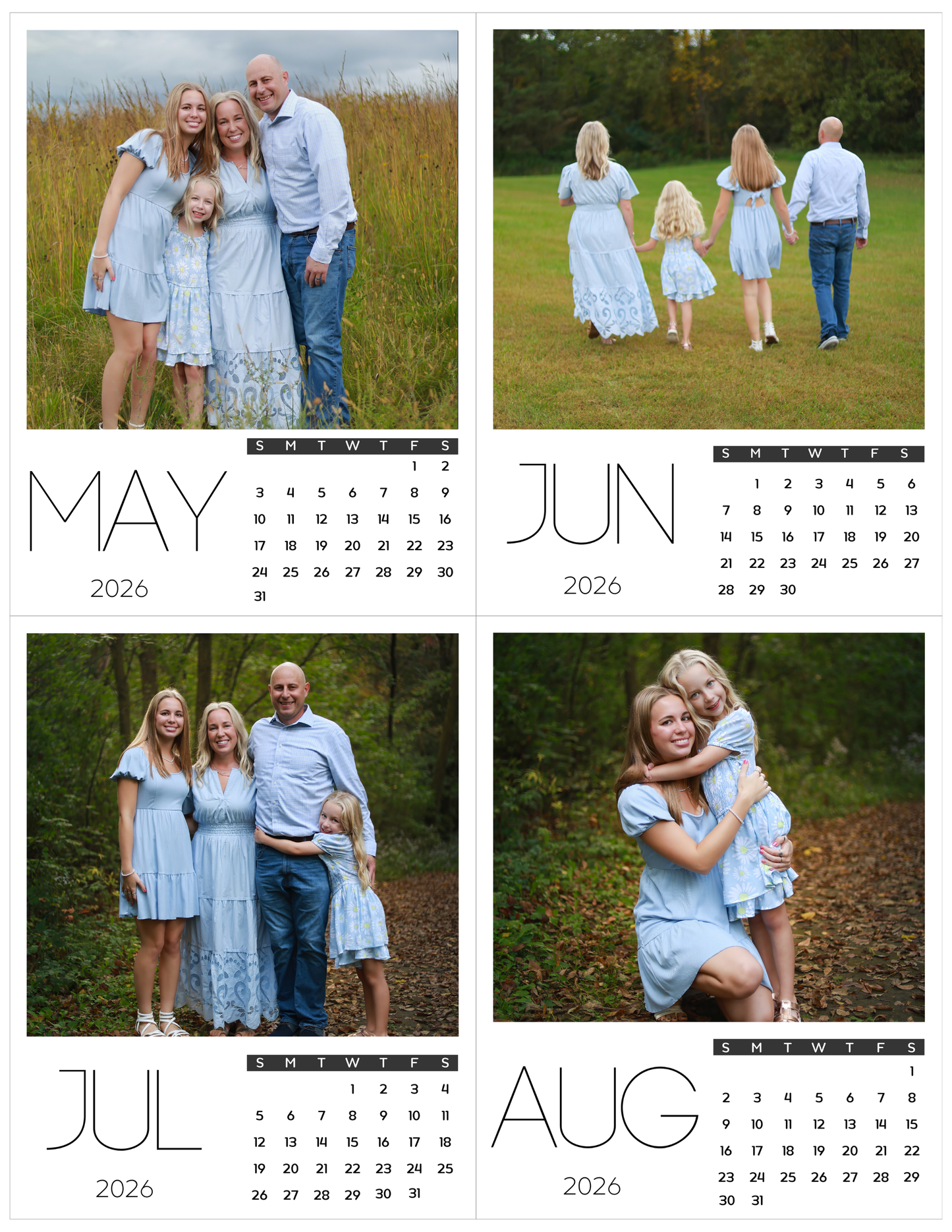 12 Month Custom Photo Calendar Set