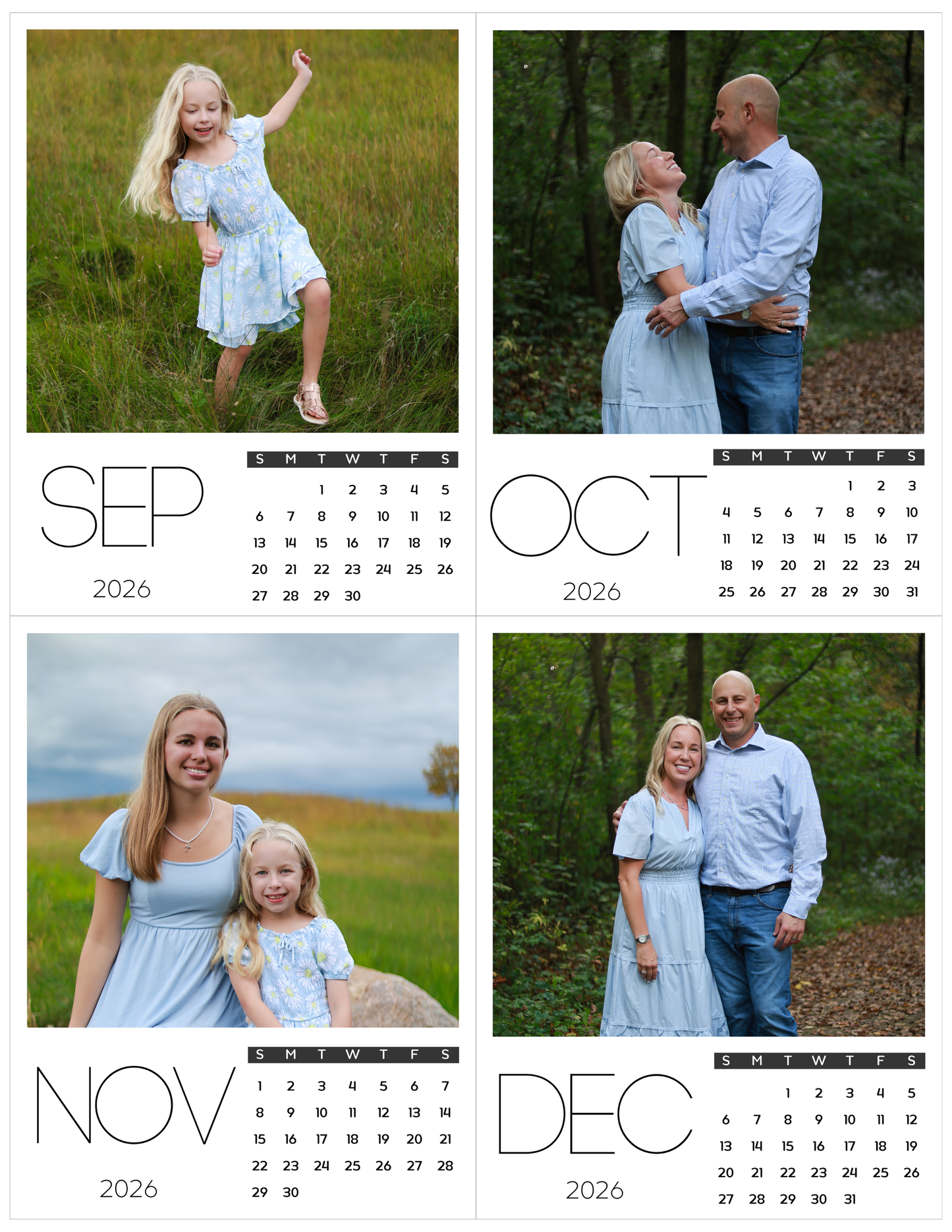 12 Month Custom Photo Calendar Set