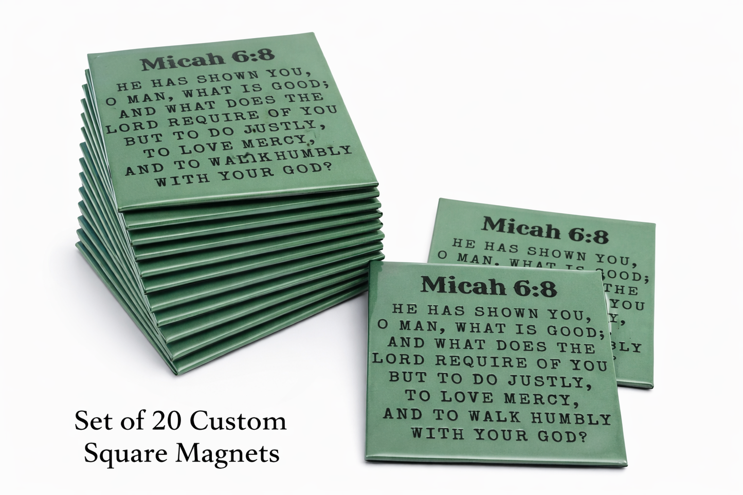 Set of 20 Custom 2.5in Square Magnets