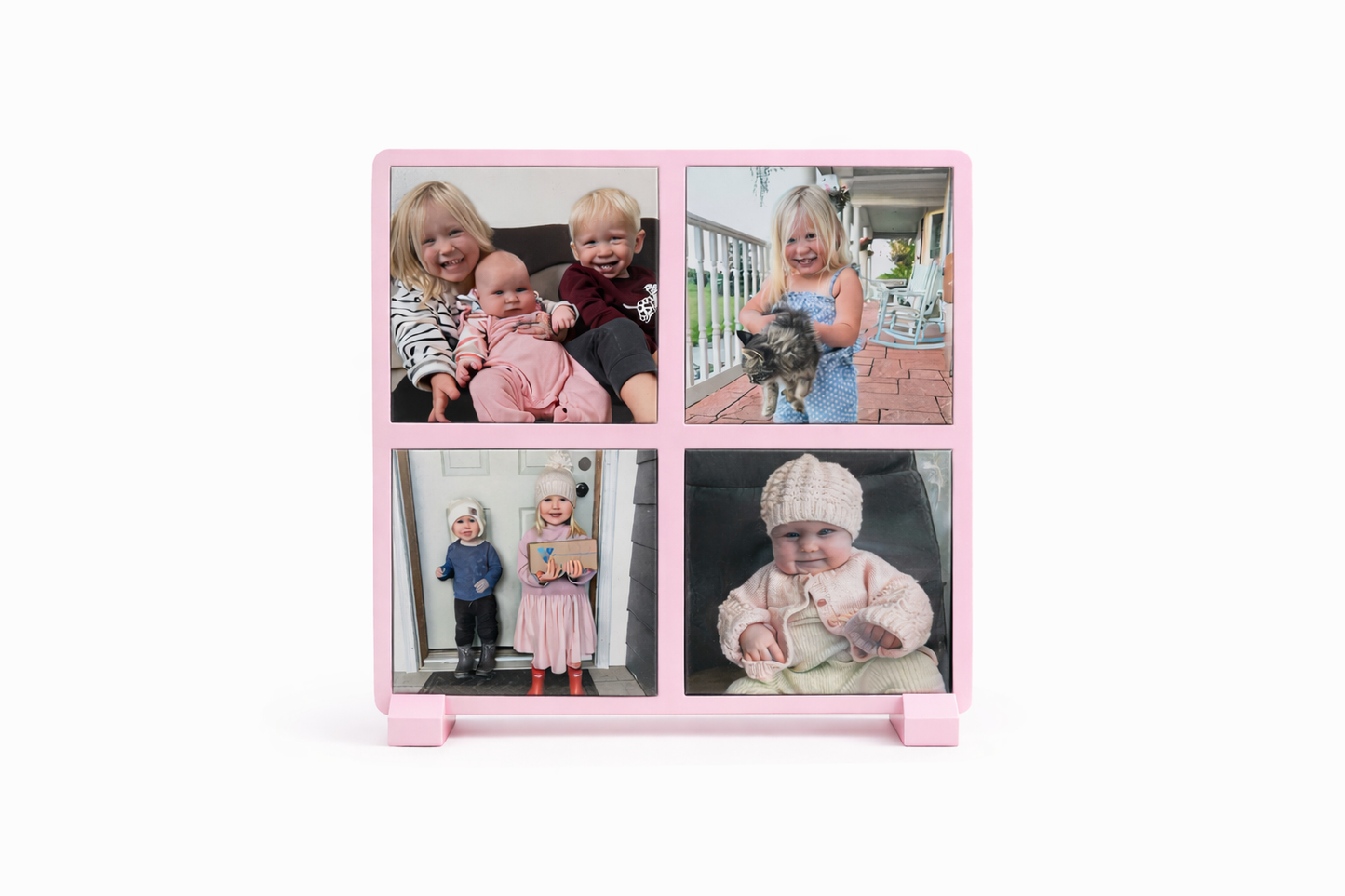 Custom Magnetic Photo Frame with 4 Personalized 2.5in Square Magnets