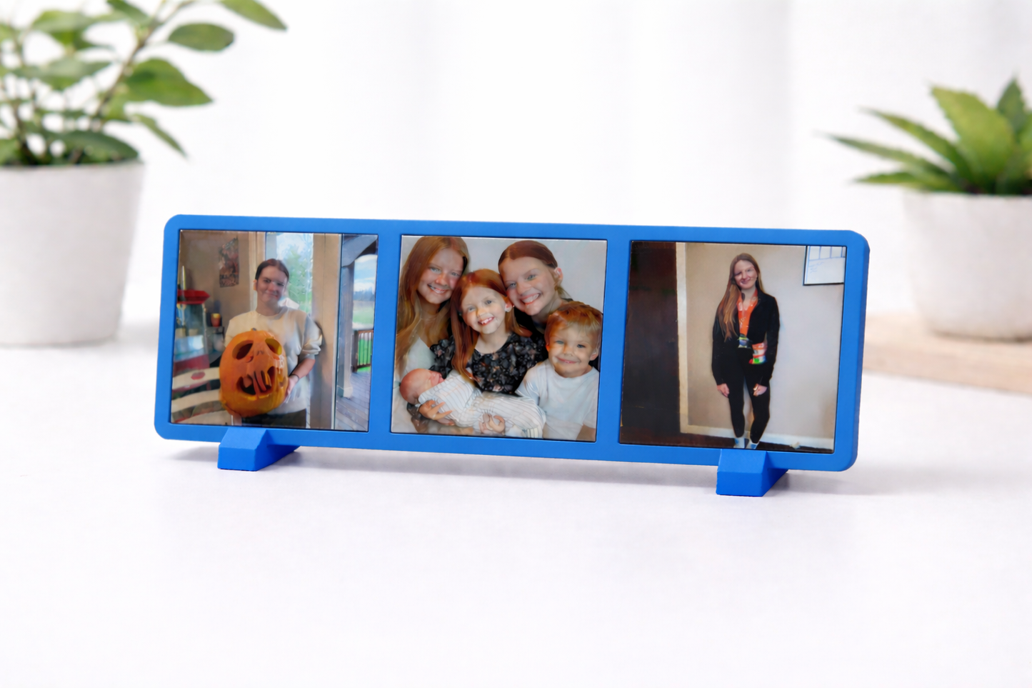 3D Printed Frame with 3 Custom Photo Magnet