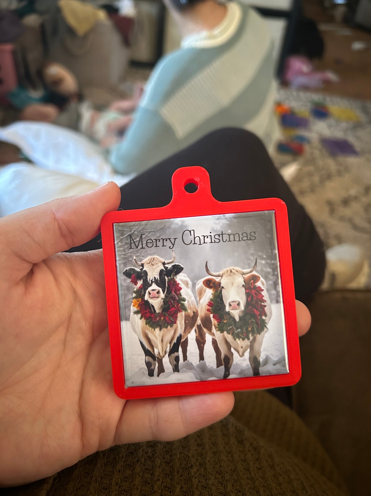 3D Printed Ornament and 1 custom 2.5in square magnet