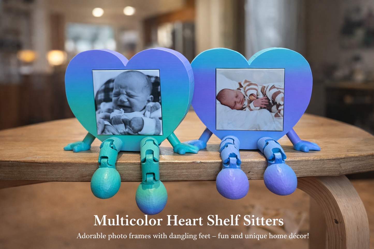 Heart Shelf Sitter with 1 Custom 2.5in Square Magnet