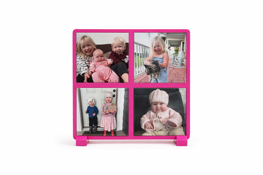 Custom Magnetic Photo Frame with 4 Personalized 2.5in Square Magnets