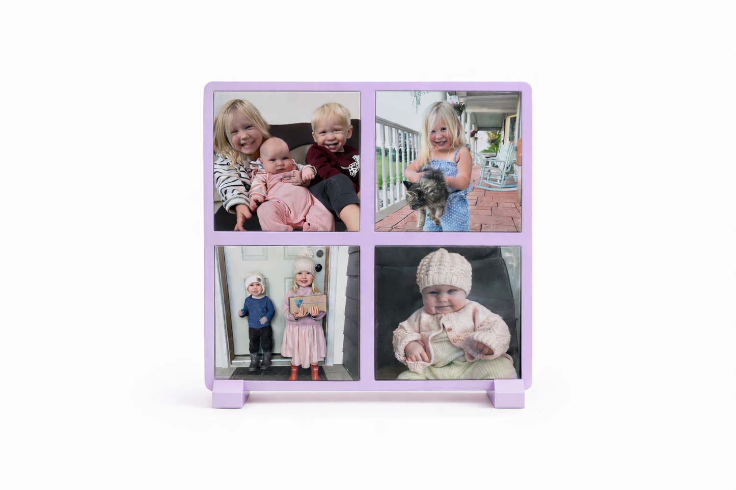 Custom Magnetic Photo Frame with 4 Personalized 2.5in Square Magnets