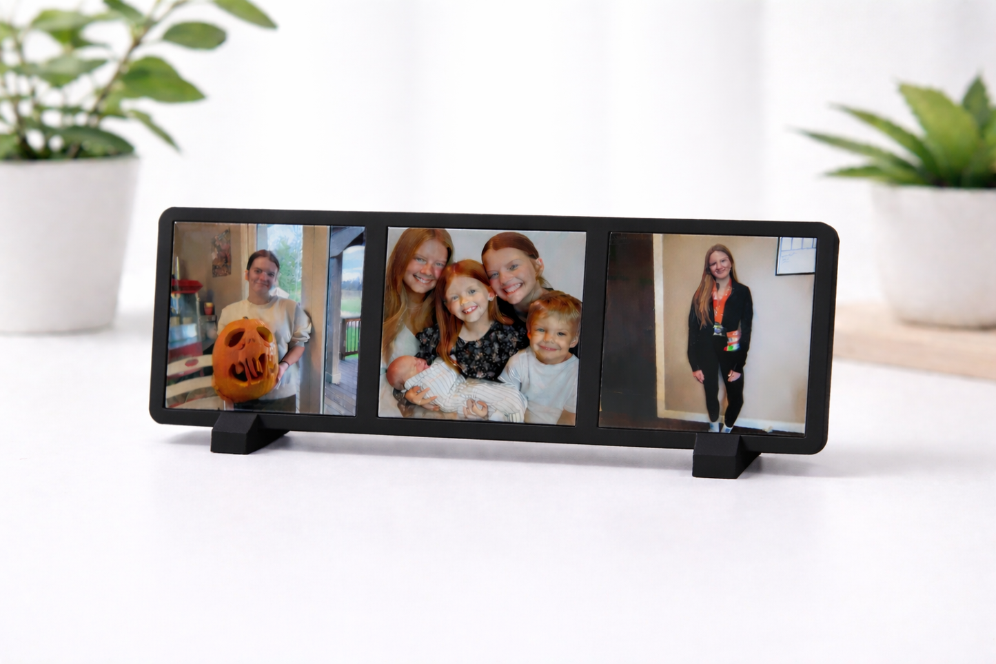3D Printed Frame with 3 Custom Photo Magnet